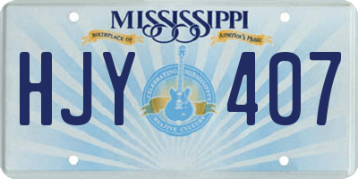 MS license plate HJY407