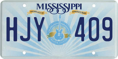 MS license plate HJY409
