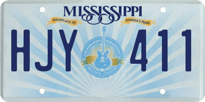 MS license plate HJY411