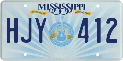 MS license plate HJY412