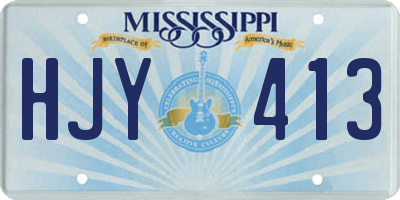 MS license plate HJY413