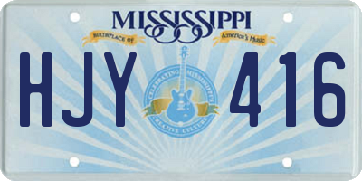 MS license plate HJY416