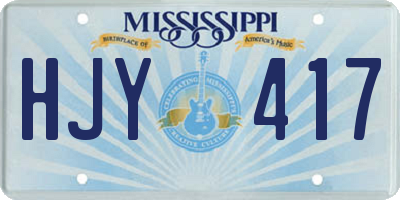 MS license plate HJY417
