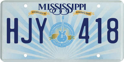 MS license plate HJY418