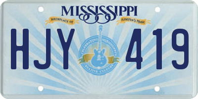 MS license plate HJY419