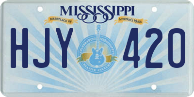 MS license plate HJY420