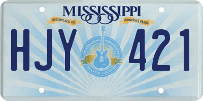 MS license plate HJY421
