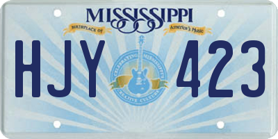 MS license plate HJY423