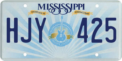 MS license plate HJY425