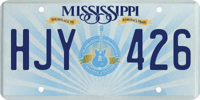 MS license plate HJY426