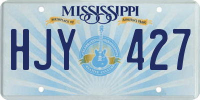 MS license plate HJY427