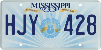 MS license plate HJY428