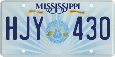 MS license plate HJY430