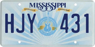 MS license plate HJY431