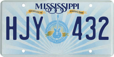MS license plate HJY432