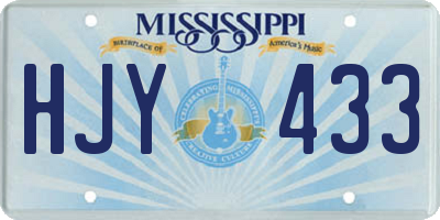 MS license plate HJY433