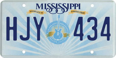 MS license plate HJY434