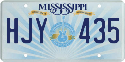 MS license plate HJY435