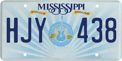 MS license plate HJY438