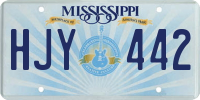 MS license plate HJY442