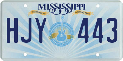 MS license plate HJY443