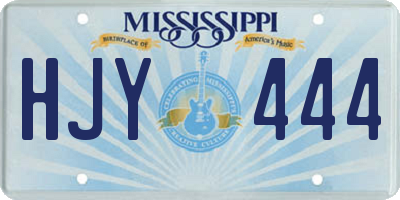 MS license plate HJY444