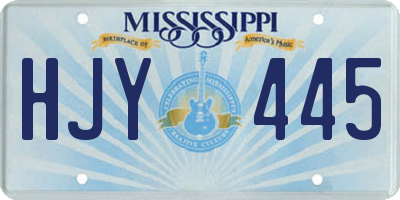 MS license plate HJY445