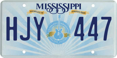 MS license plate HJY447