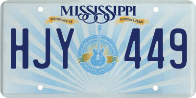 MS license plate HJY449