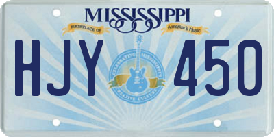 MS license plate HJY450