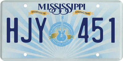 MS license plate HJY451