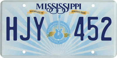 MS license plate HJY452