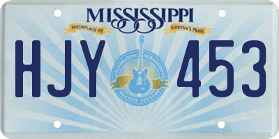 MS license plate HJY453