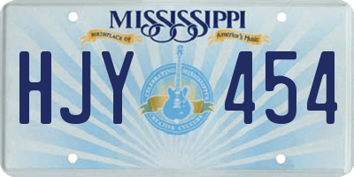 MS license plate HJY454
