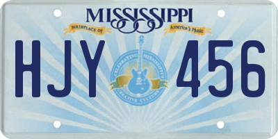 MS license plate HJY456