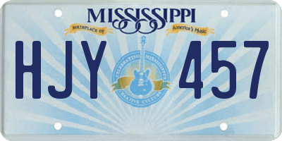 MS license plate HJY457