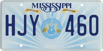 MS license plate HJY460