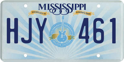 MS license plate HJY461