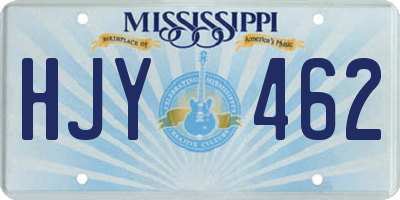 MS license plate HJY462