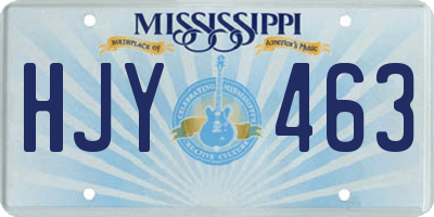 MS license plate HJY463