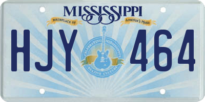 MS license plate HJY464