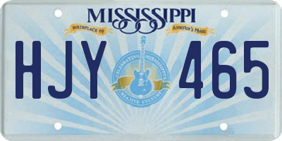 MS license plate HJY465
