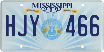 MS license plate HJY466