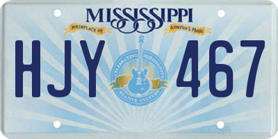 MS license plate HJY467