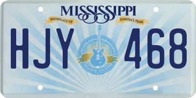 MS license plate HJY468