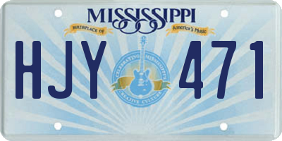 MS license plate HJY471