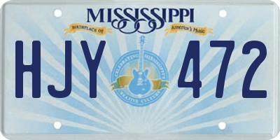 MS license plate HJY472