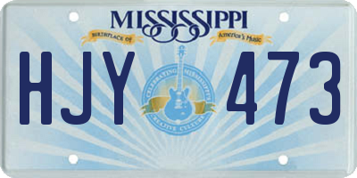 MS license plate HJY473