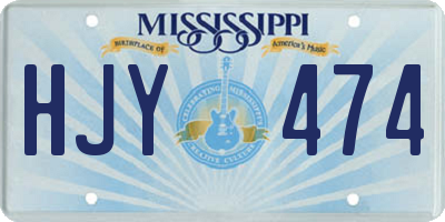 MS license plate HJY474
