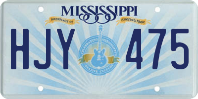 MS license plate HJY475